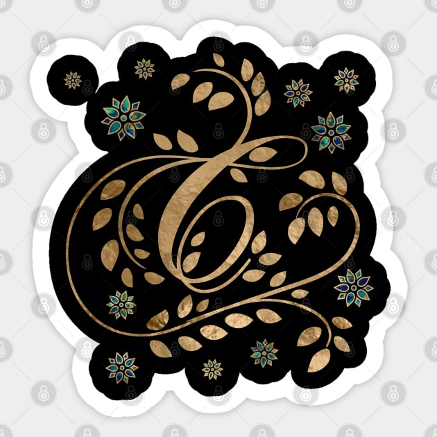 Luxury Golden Calligraphy Monogram with letter G Sticker by Nartissima